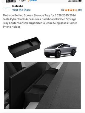 Motrobe Tesla Cybertruck Dashboard Storage Tray - Black